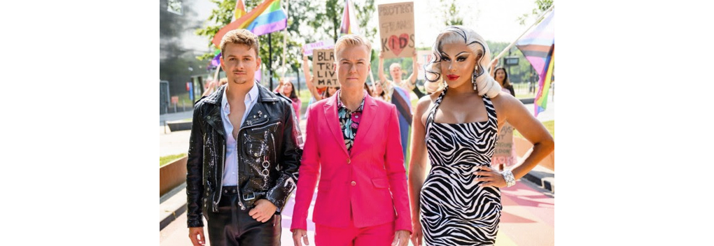 Jurre Geluk, Ellie Lust en Envy Pery presenteren de Pride Test