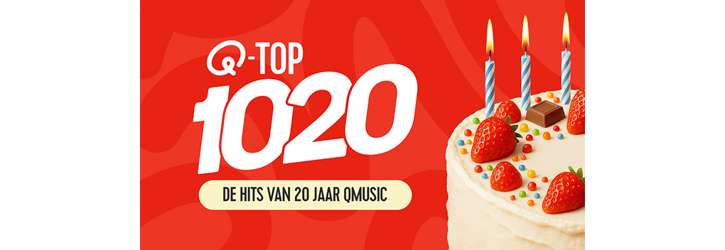 Qmusic bestaat 20 jaar en komt met Q-top 1020