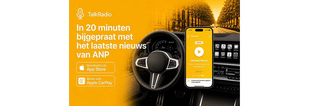 Nieuwszender TalkRadio lanceert apps met CarPlay en Android Auto